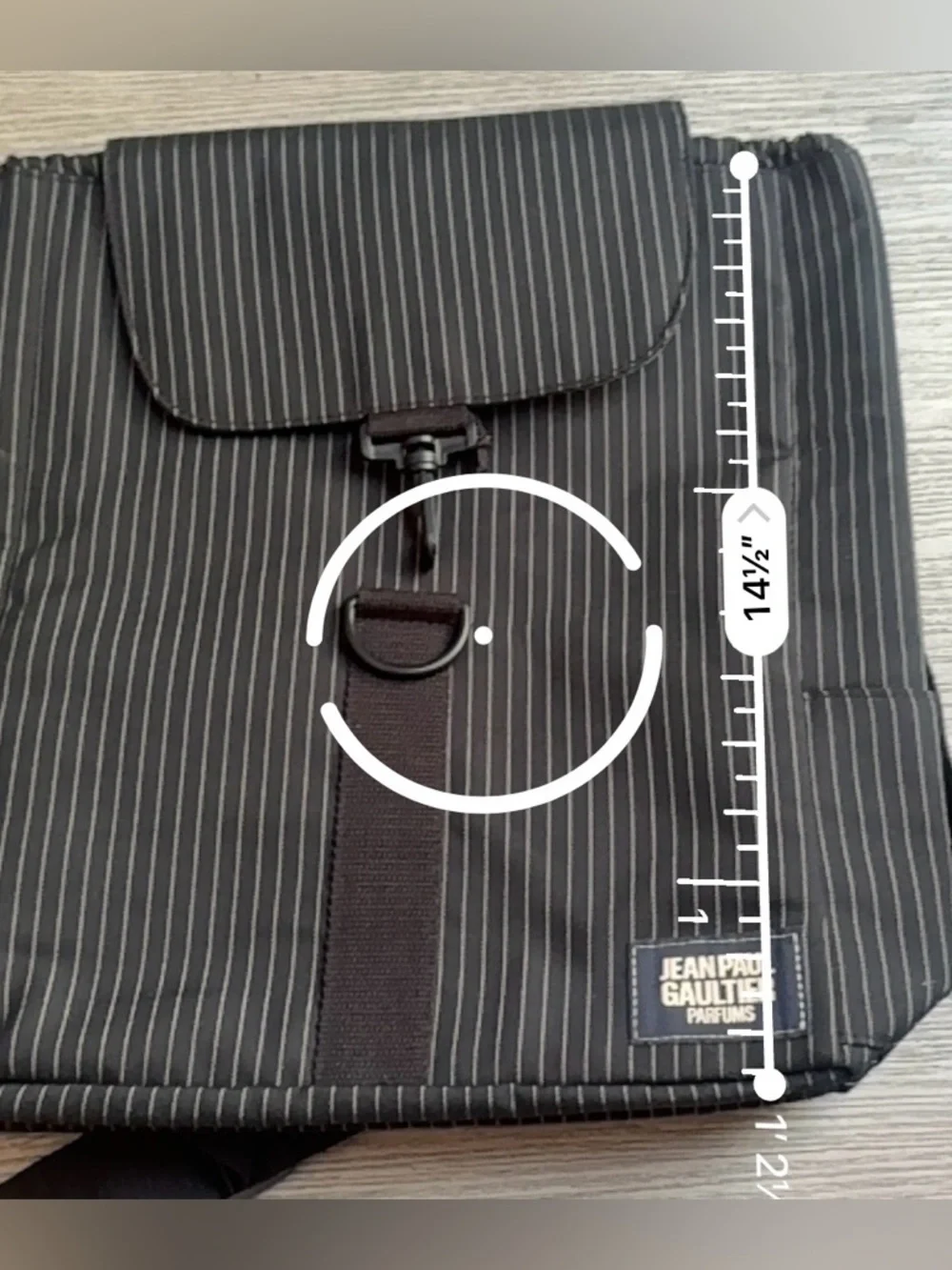 Jean Paul Gaultier Black Pinstripe Crossbody Messenger